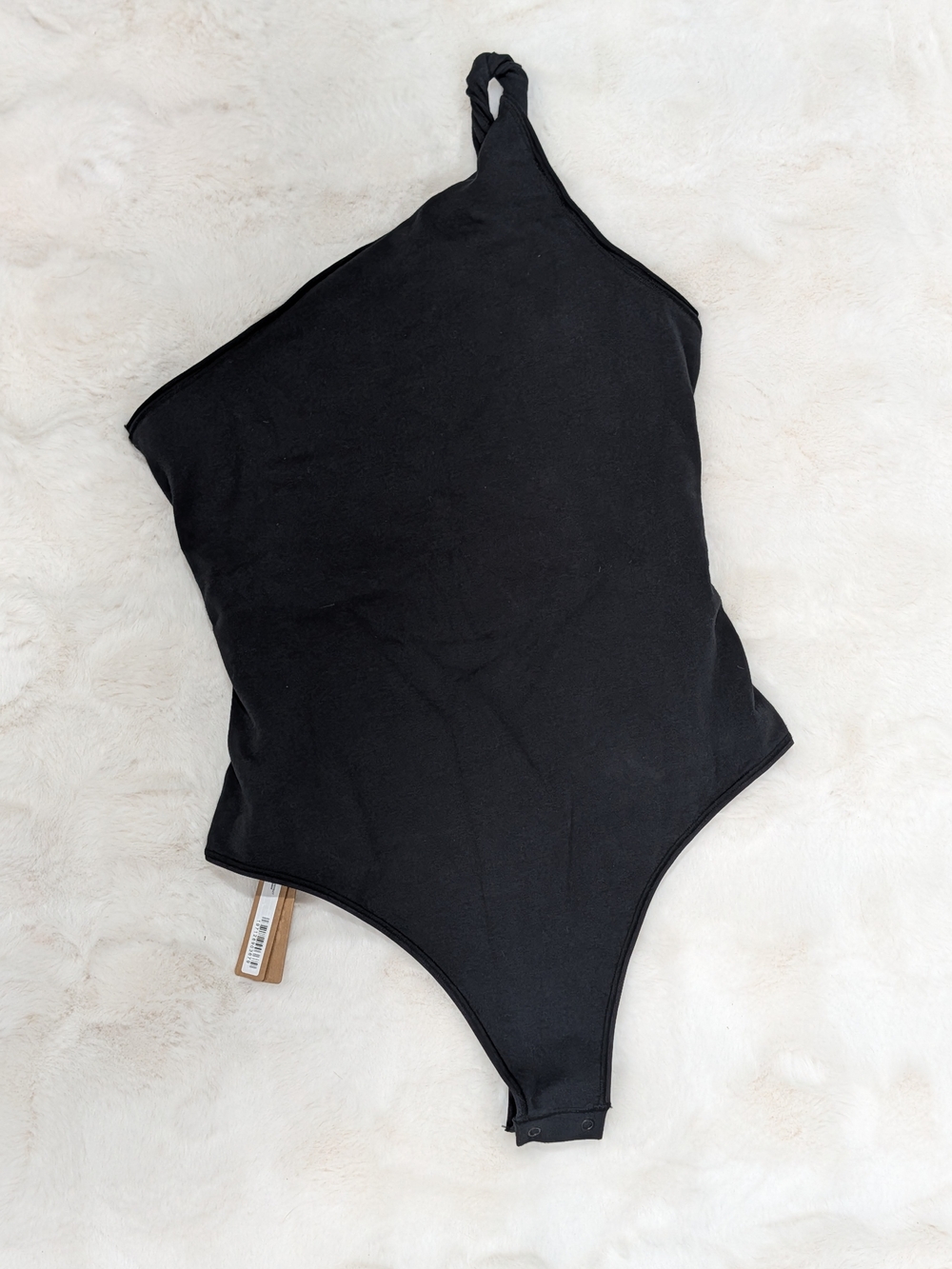 SKIMS Black Twist One Shoulder Bodysuit